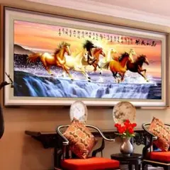 12CTクロスステッチキット開運馬の刺繍キット87×189cm 3D印刷　絹糸