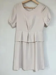 PROPORTION 秋色 ペプラム 半袖ワンピース