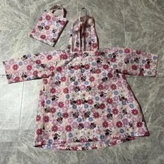 ミニーマウス 花柄 ベビーレインコート