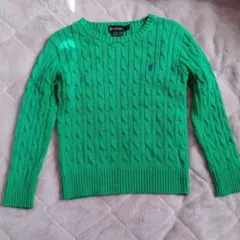 緑色 ケーブルニットセーター 100cm~