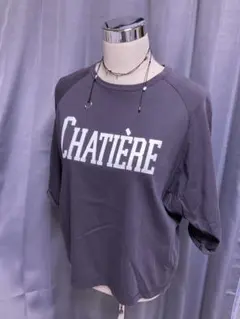 【Soeur7】ロゴプリントラグランTシャツ♡チャコールグレーのサムネイル