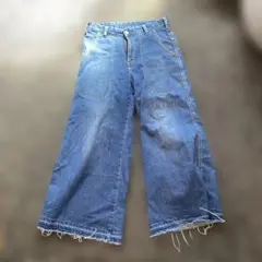 SOMETHING デニムパンツ フレア カットオフ M