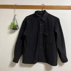 ユニクロ UNIQLO オーバーシャツジャケット 長袖 S 黒 ブラックのサムネイル