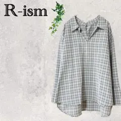1485 リズム　チュニックシャツ　ブラウス　リボン　シャツ　Ｖネック　秋服