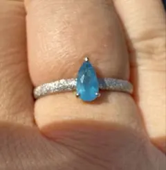 価格見直し)ブラジル産パライバトルマリンリング14号pt900