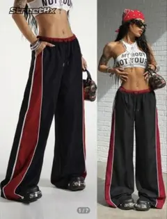 新品　未使用　SHEIN StreetHx レディース　ロングパンツ　ブラック