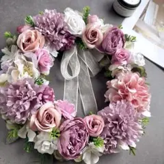 フラワーリース 清夏14 咲き誇る花たちとグリーンの花かご 玄関リース 造花  壁飾り 爽やか グリーン フラワーリース 清夏14 咲き誇る花たちとグリーンの花かご 玄関リース
