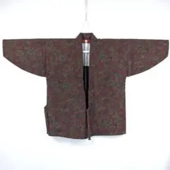 【美品】水屋着 上っ張り 身丈70.5 裄64 羽織 作務衣 和装 ウール 小紋