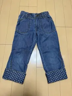 【中古】ニットプランナー　デニムパンツ ドット柄　110