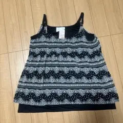 【新品】しまむら　黒と白のストライプ キャミソール