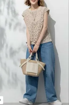 美品【23区 洗える/汗じみ防止加工】エンブロイダリージャージー カットソーのサムネイル