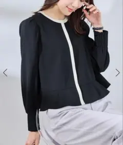 ROPE PICNIC羽織りとしても着られるブラウス ネイビー