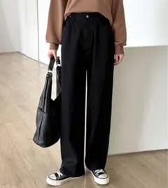 СОСОМОМО【楽革命】ストレッチ抜群！ウエスト調整ボタンつき デニムパンツ