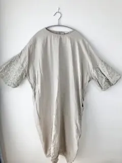 マシュカシュ 花柄刺繍入り ロングワンピース