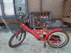 カーズ レッド 幼児用自転車 フロントバスケット付き コマ付き 16