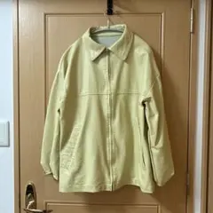 mystic ライトグリーン 合成皮革ジャケット