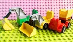 働く車3台セット　アンパンマンブロックラボ　レゴデュプロ互換品　ショベル　ブル