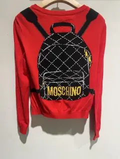MOSCHINO バックパックモチーフ コットンカーディガン レッドのサムネイル