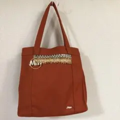 バッグ　オレンジ　大容量　とートートバック 秋冬