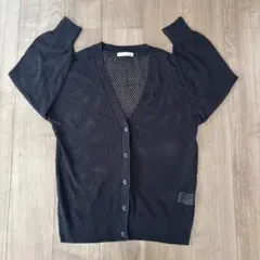 SHOO・LA・RUE メッシュカーディガン ブラック　Fサイズ