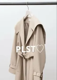 PLST プラステ　アセテートコットンワイドカラーコート　トレンチ