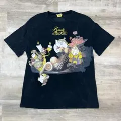 古着 ZARA DISNEY ディズニーTシャツ 美女と野獣 コラボ ブラック