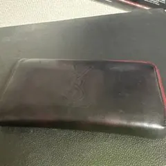 イヴサンローラン 　長財布　ラウンドファスナー　ブラック×レッド　21L04のサムネイル