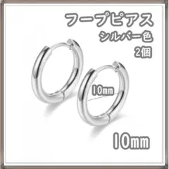 フープピアス ステンレス シルバー10mm 2個 メンズ ディース
