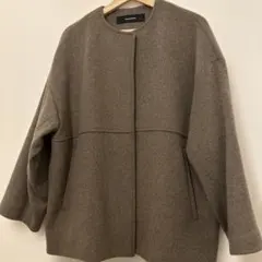 ジャーナルスタンダード　スーパー140ノーカラーショートコート