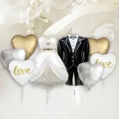【即発送】結婚式　ウェルカムスペース　バルーンセット 8ピース／バナー　セット