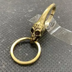 真鍮製 スカルカラビナキーフック ドクロ　ヴィンテージ
