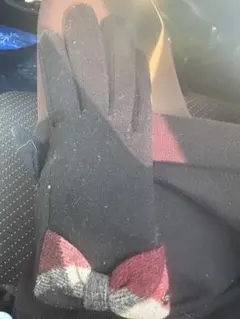 リボン付き黒手袋