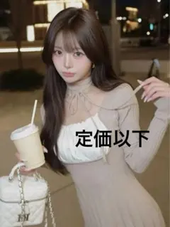 コンビニ支払い❌ DARICH ネックリボンデザインフレアニットミニワンピース