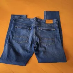 美品 BAYFLOW 31 スリムスキニ-ブルー ダメージ加工 ストレッチ抜群