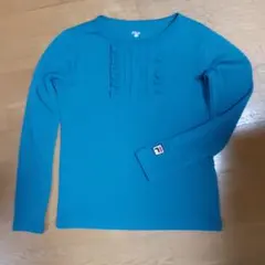 FILA .フィラ.長袖テニスウェア.Sサイズ.ターコイズ .フリルTシャツ