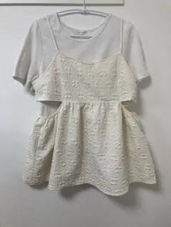 ビスチェ　半袖インナー付き　白のサムネイル