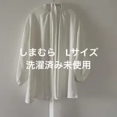 しまむら　ボウタイ付きブラウス　シャツ　アイボリー　L