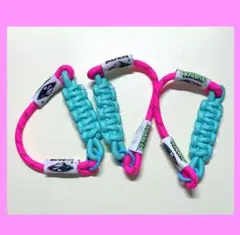 パラコード　3本セット　青カラビナ　♡
