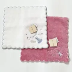 未使用 JILLSTUART ミニサイズ タオルハンカチセット ホワイト&ピンク