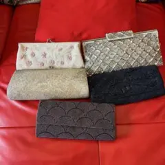 ビーズ刺繍クラッチバッグ 中型 アイボリー