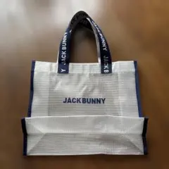 JACK BUNNY ビニールバッグ メッシュ柄のビニール　ホワイト ネイビーのサムネイル