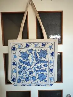 スザニ柄刺繍トートバッグ　ウズベキスタン製