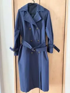 GU ネイビー ラグランスリーブ　トレンチコート