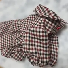 赤と黒のチェック柄犬服　S~Mサイズ