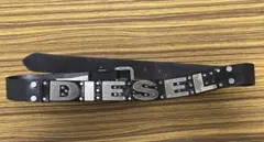 DIESEL ディーゼル　スタッズレザーベルト　バックロゴ　牛革　85cm