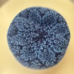 ダークブルー ベレー帽 フワフワ素材