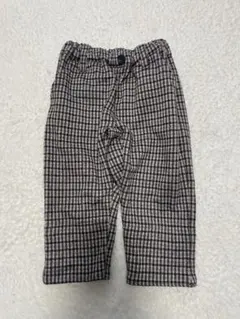茶系　チェック柄　長ズボン　パンツ　冬服　子供服
