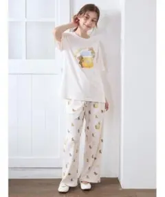 新品 タグ付 ジェラートピケ ドーナツ柄 ロンT ロングパンツ 長袖 長