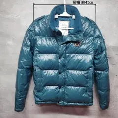 AK RUSS-K 光沢 ダウンジャケット Mサイズ ターコイズブルー