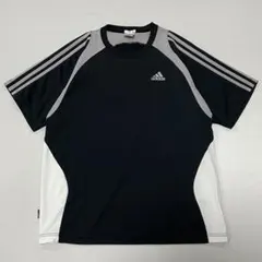 00s Adidas 2007年 フットボール tシャツ 切替 Tech y2k